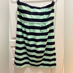 Gap Strapless Mint/Navy Striped Dress NWT size 12